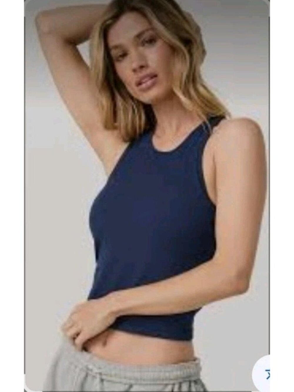 Vuori Women's Ribbed Tank Top S Black Mesh Lined Crop Racerback Athleisure Gym